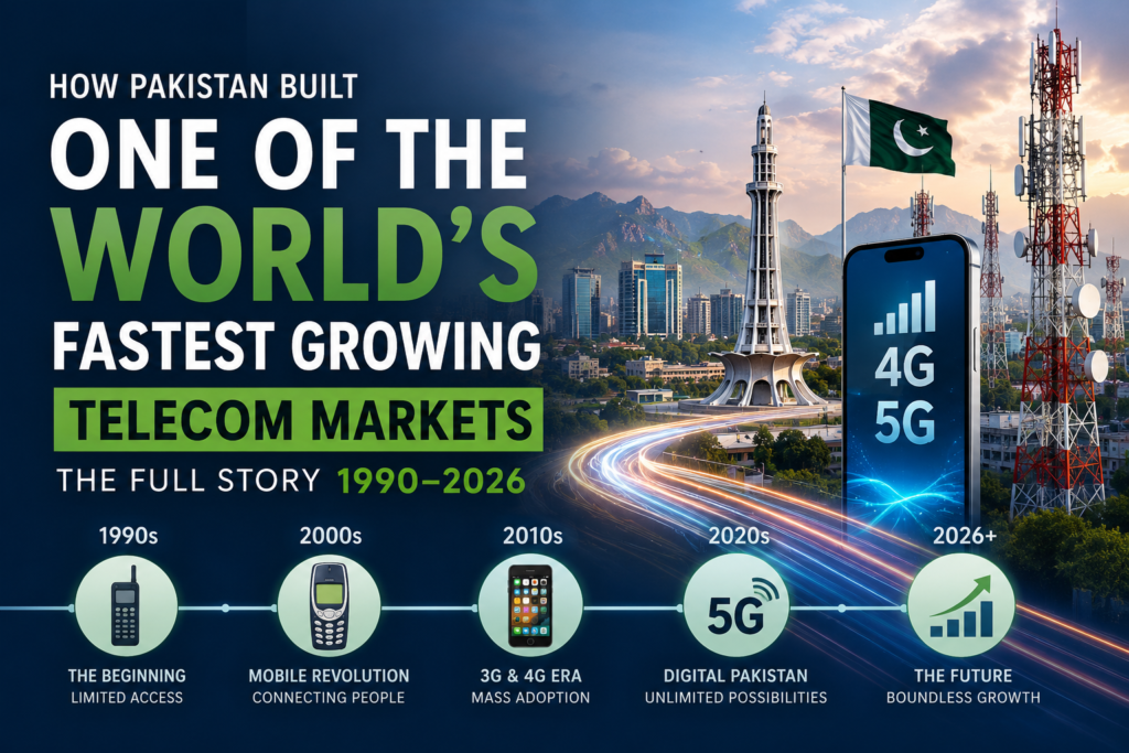 How Pakistan Built One of the World’s Fastest-Growing Telecom Markets: The Full Story (1990–2026)